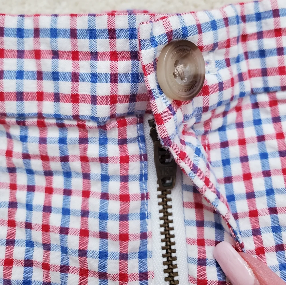 SOLD Vineyard Vines Boys Red, White And Blue Gingham Seersucker Shorts sz14 - Picture 12 of 16